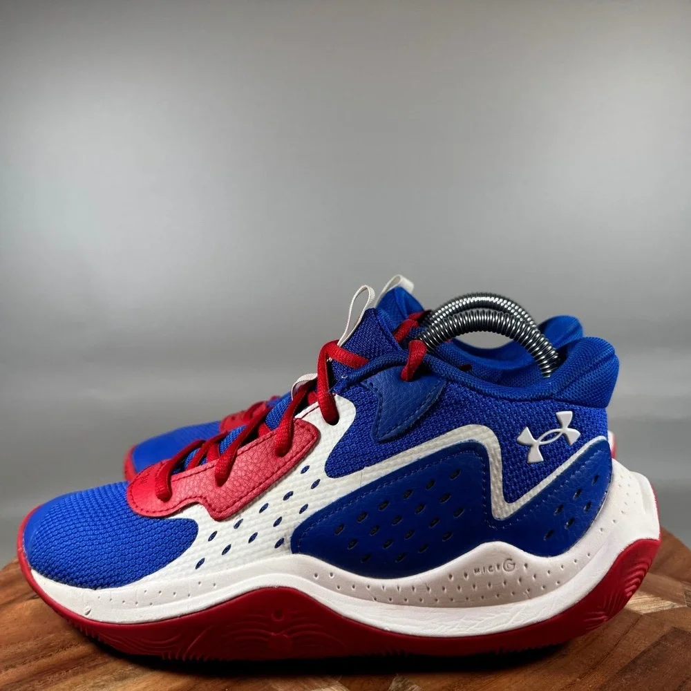Under Armour Spawn 6 Basketball Shoes Royal Blue Red White 3026635-402 Kids 6Y